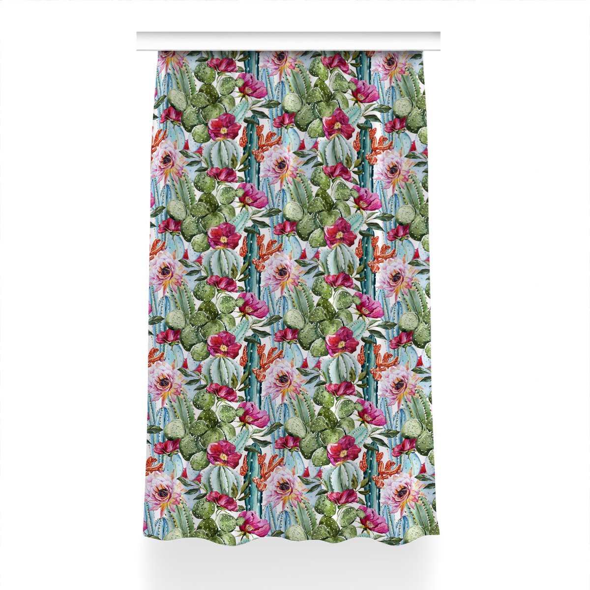 Zasłona do sypialni Kolorowe kaktusy wzór 150x230, Fabricsy