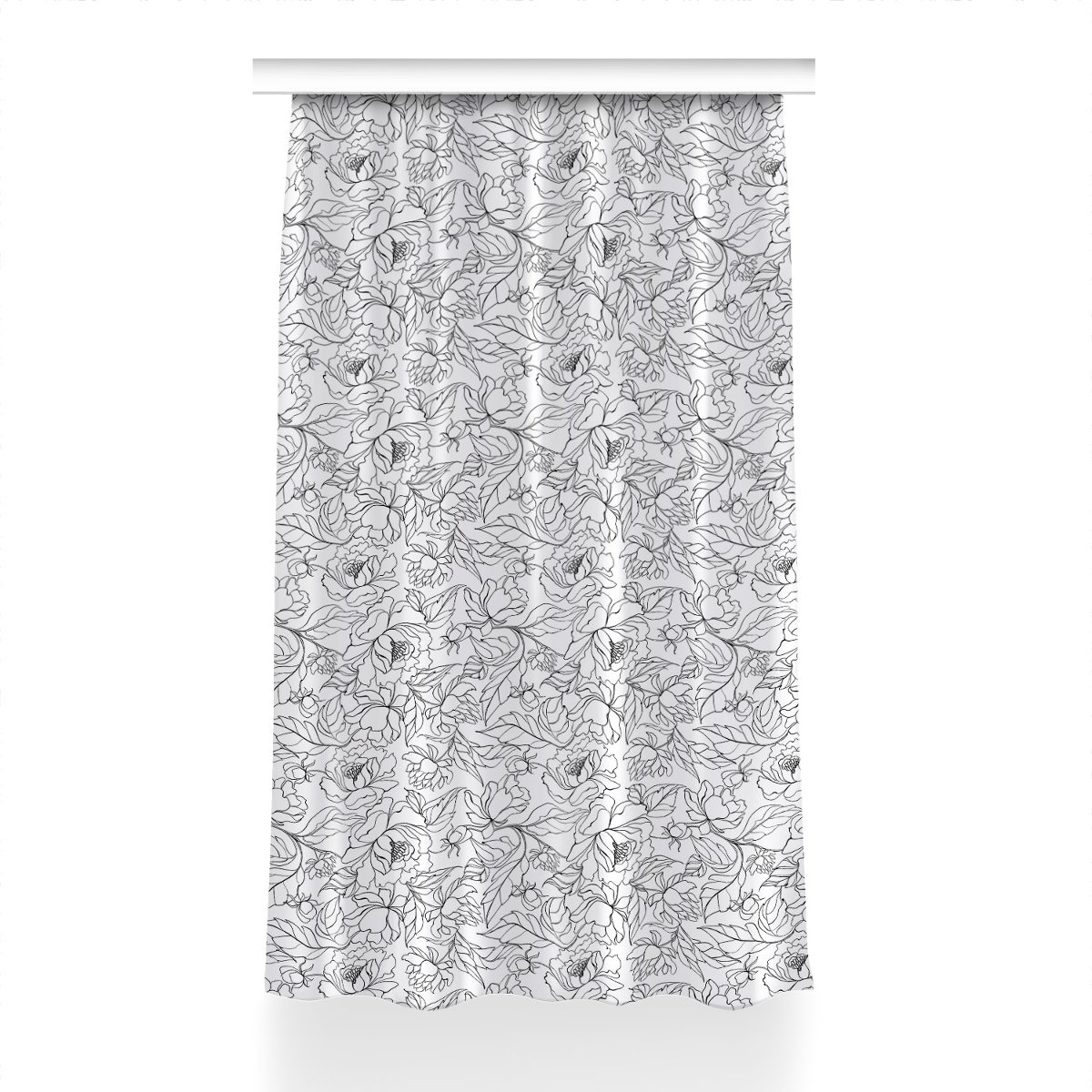 Zasłona przelotki Kwiaty piwonii dekor 150x230 cm, Fabricsy