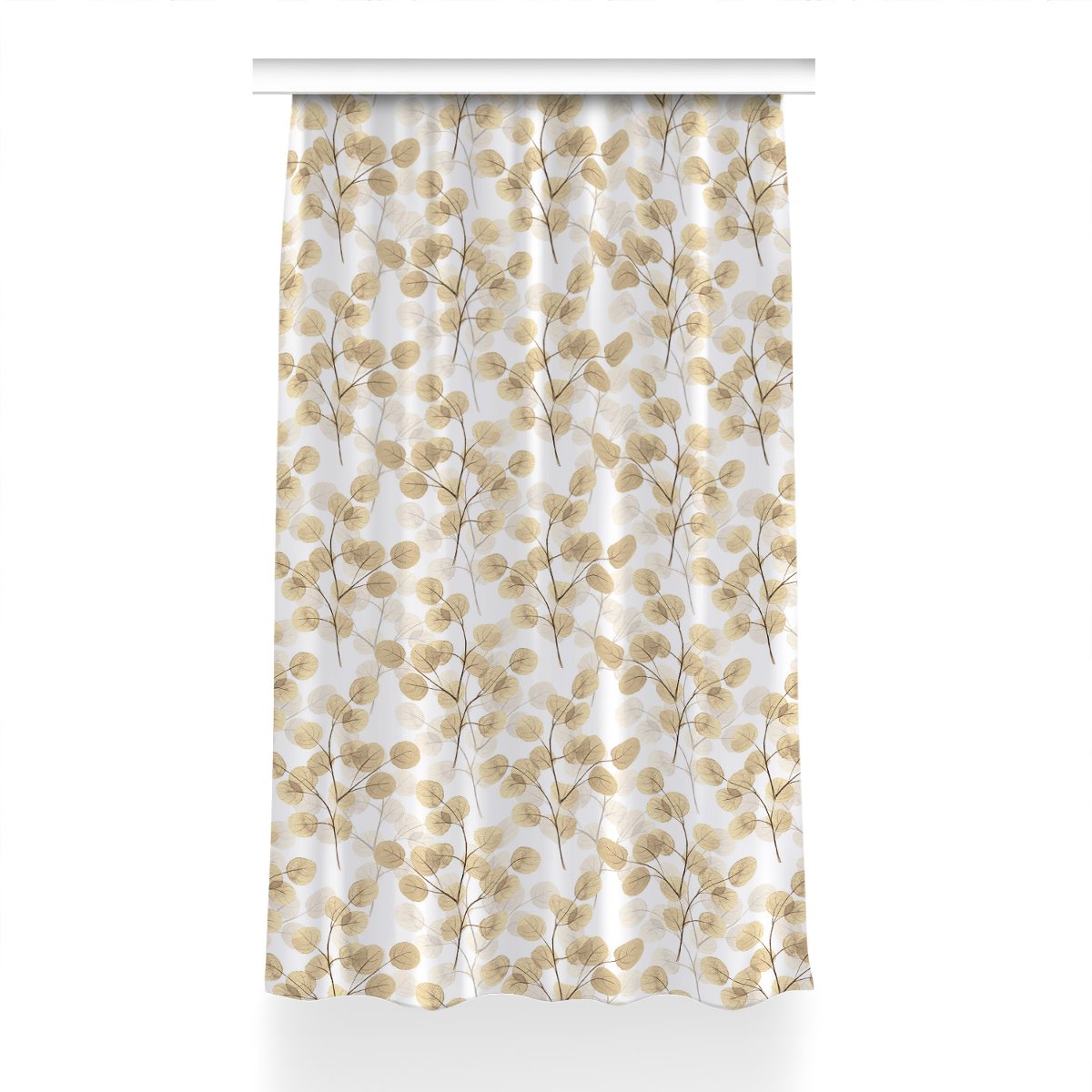 Zasłona z grafiką gotowa Gałązki z liśćmi 150x230, Fabricsy