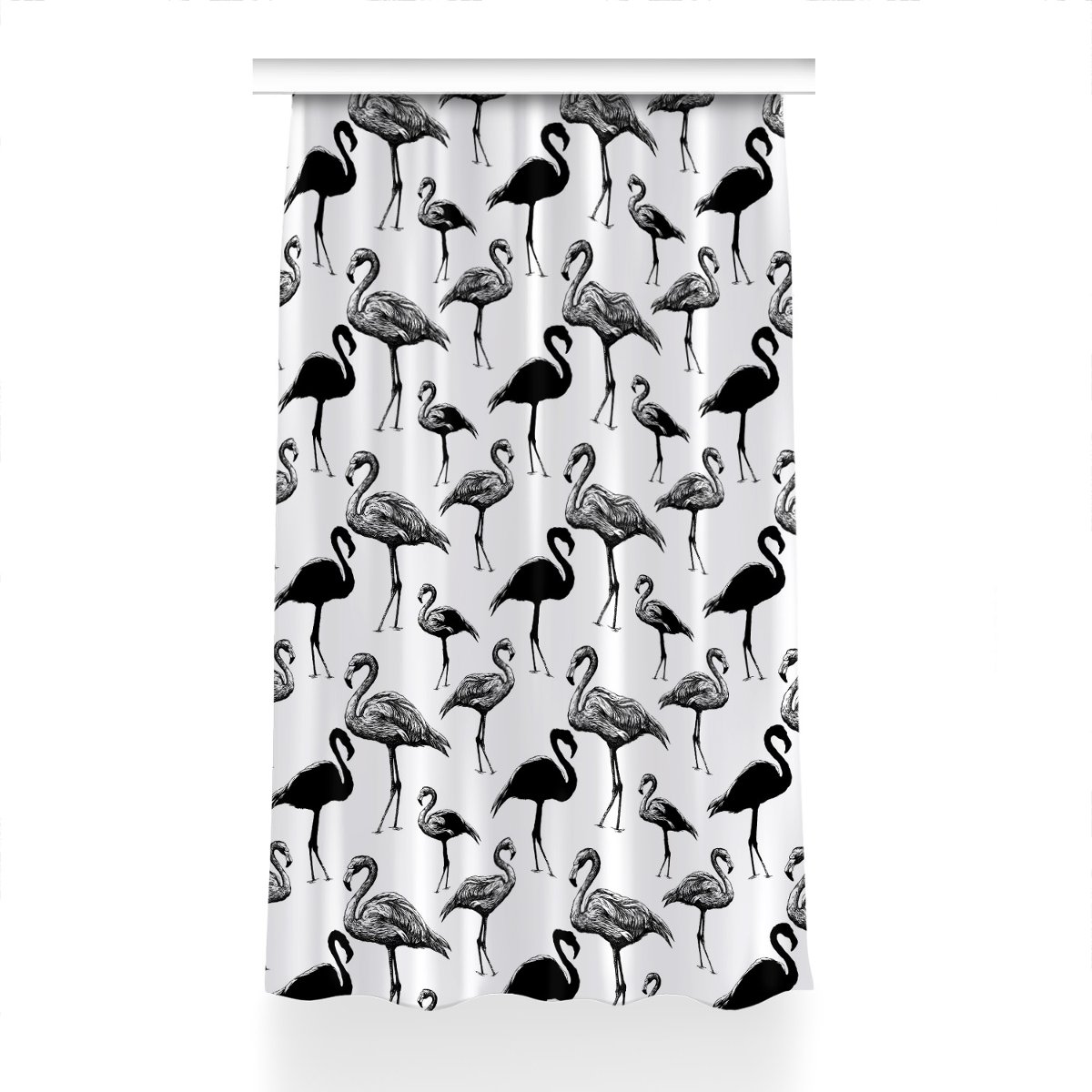 Zasłona przelotki Retro styl flamingi wzór 150x230, Fabricsy