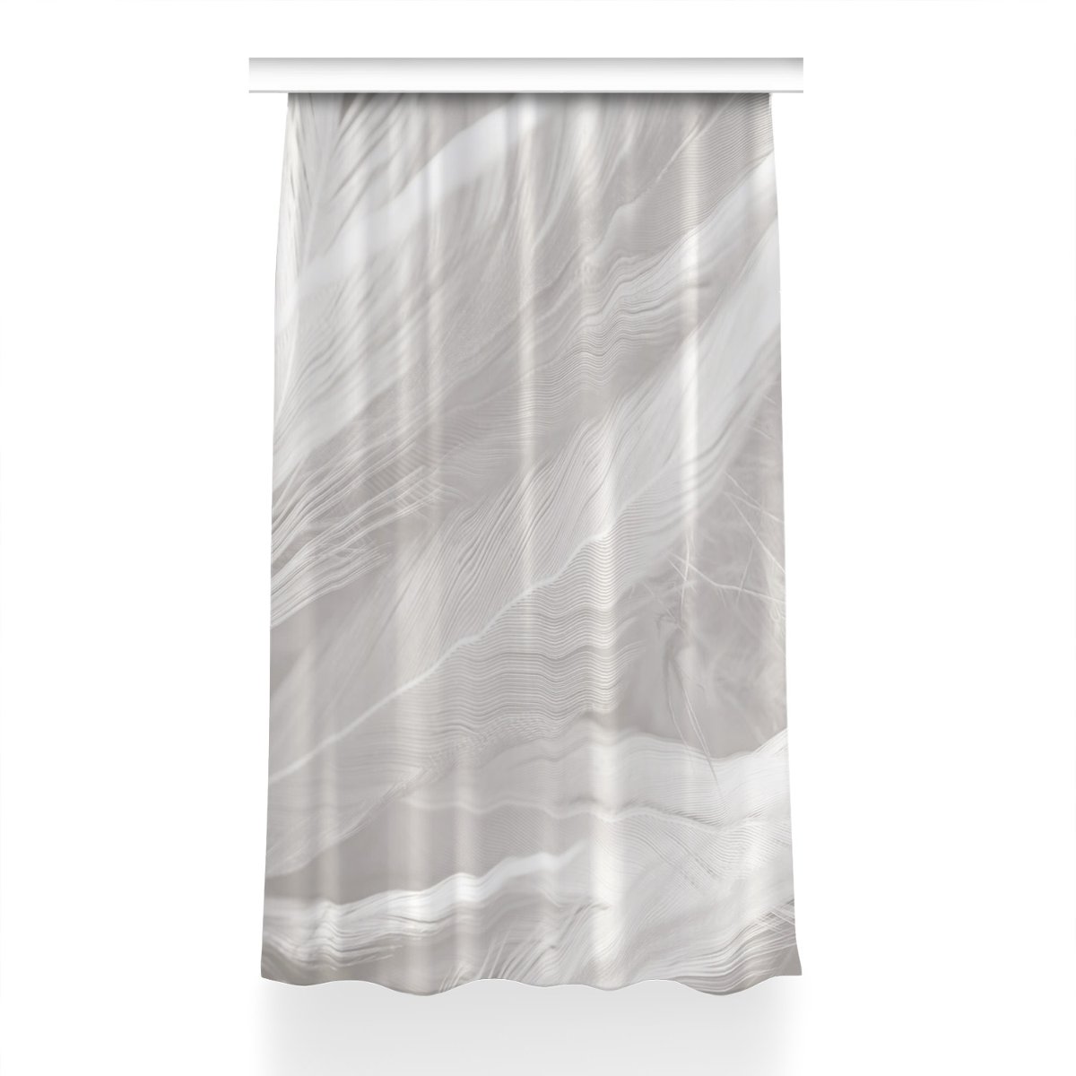 Zasłona gotowa Piękne białe pióra wzór 150x230 cm, Fabricsy