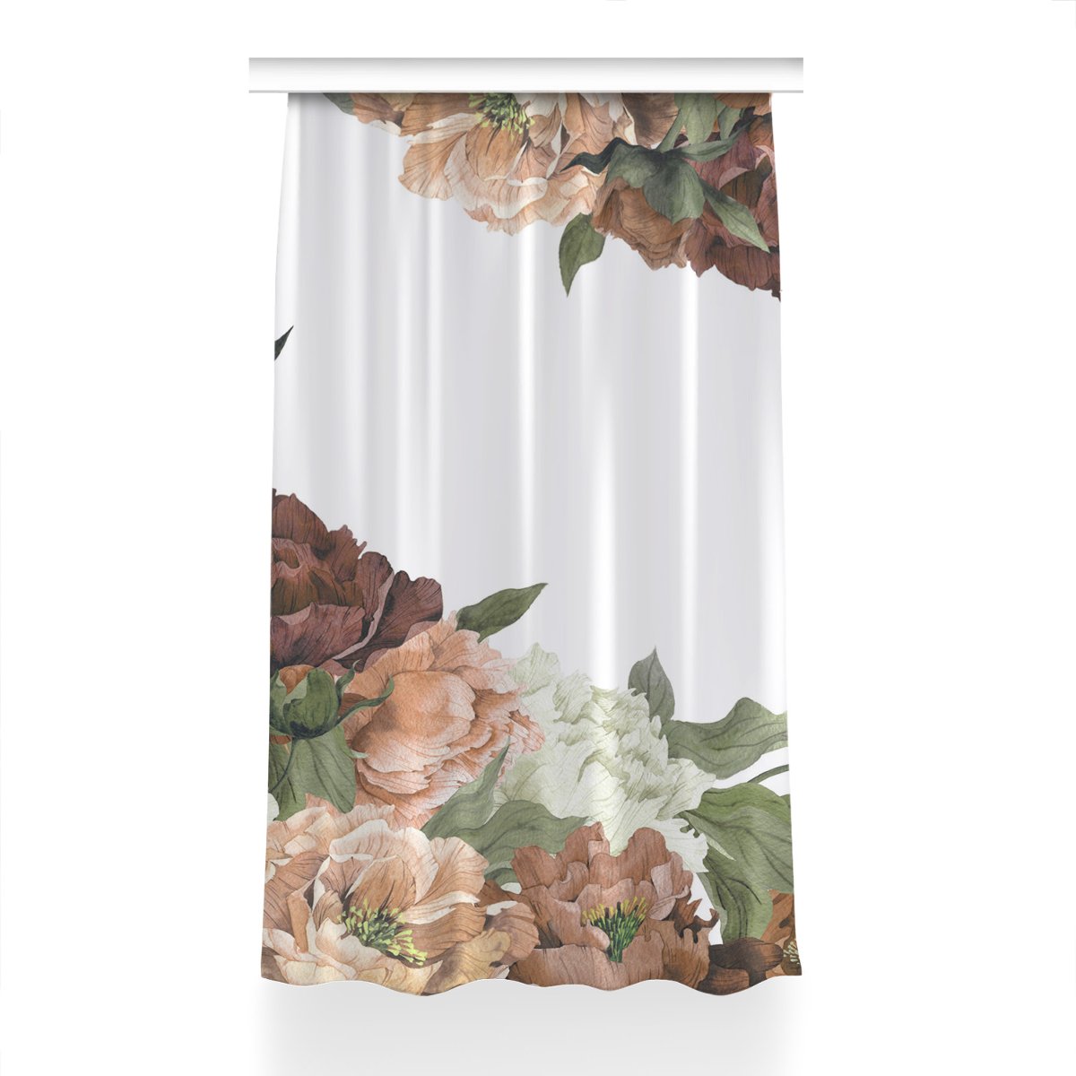 Zasłona z grafiką kolory Vintage Piwonie 150x230, Fabricsy