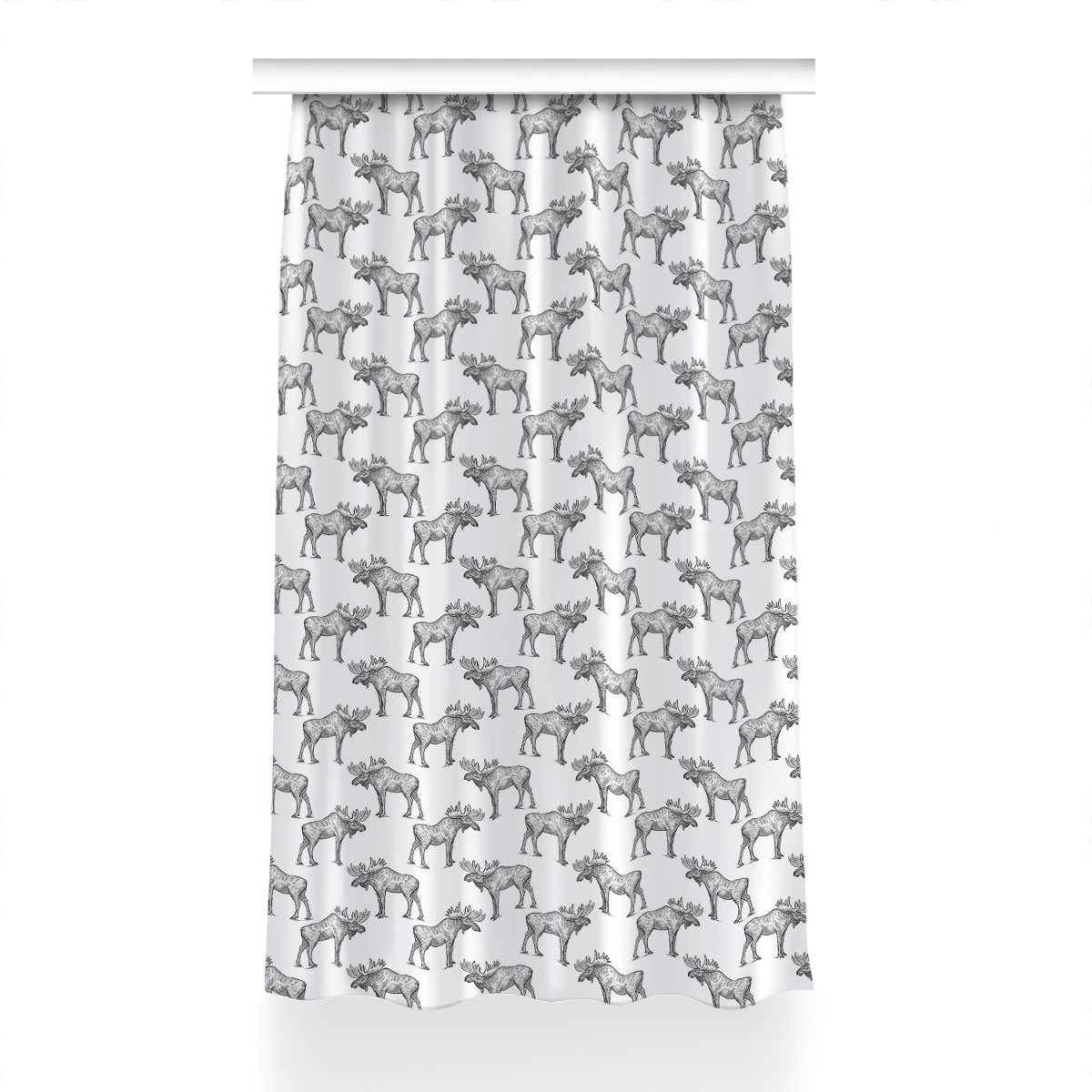 Zasłona przelotki Łosie na zielonym tle 150x230 cm, Fabricsy