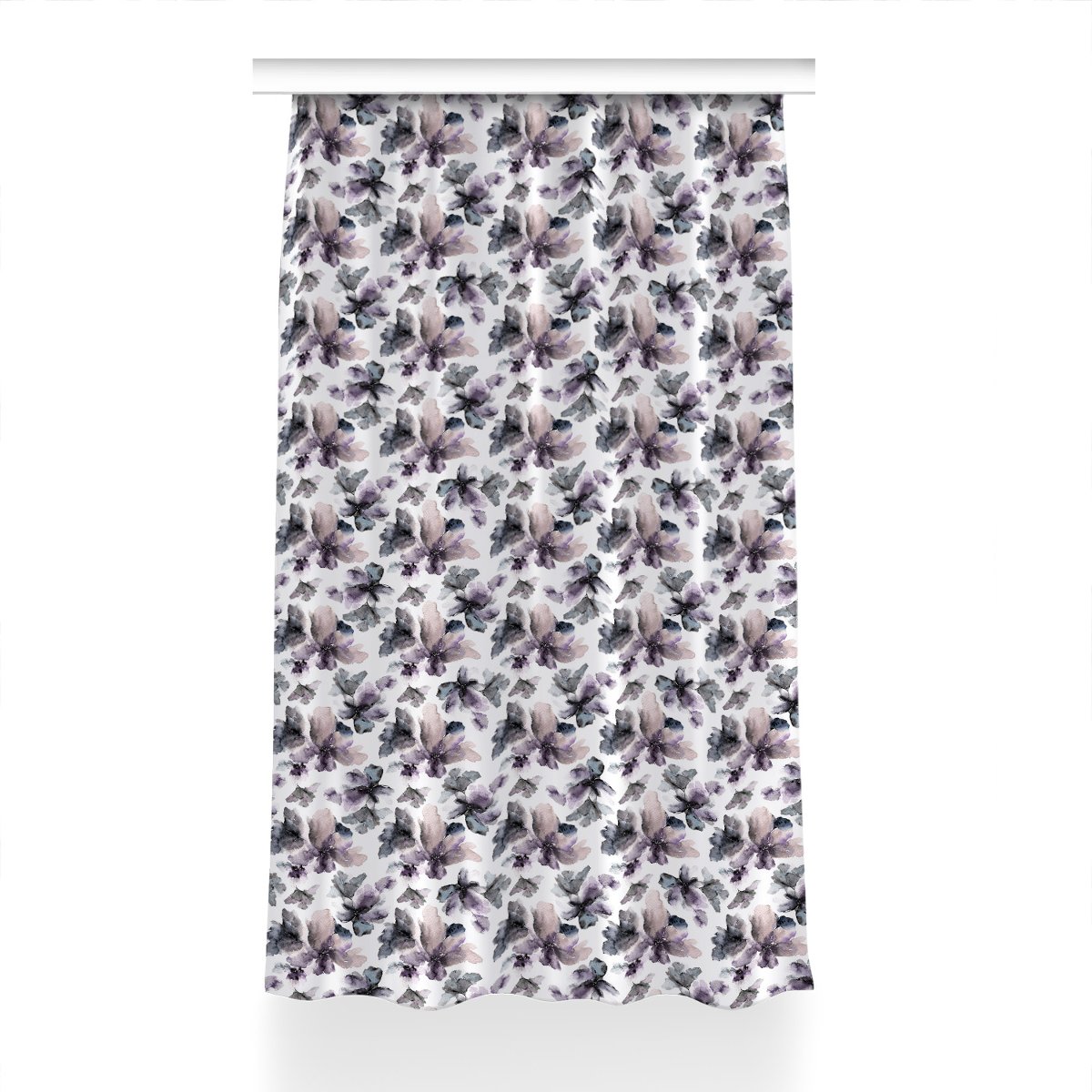 Zasłona klasyczna z grafiką Ciemne kwiaty 150x230, Fabricsy