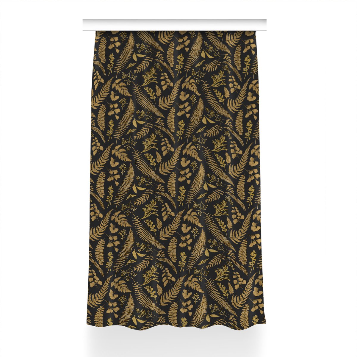Zasłona z nadrukiem gotowa Złote paprocie 150x230, Fabricsy