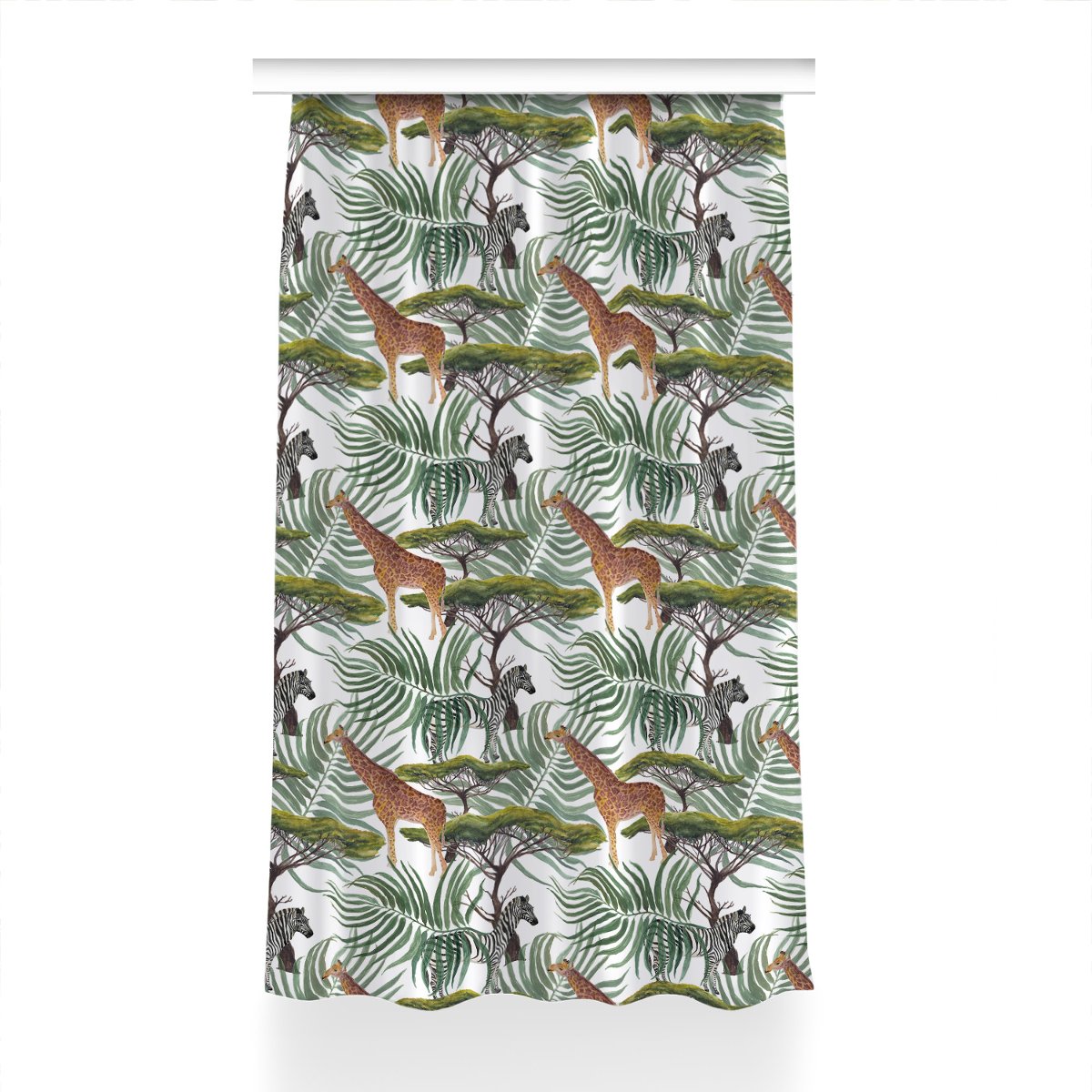 Zasłona przelotki Zwierzęta sawanna wzór 150x230, Fabricsy