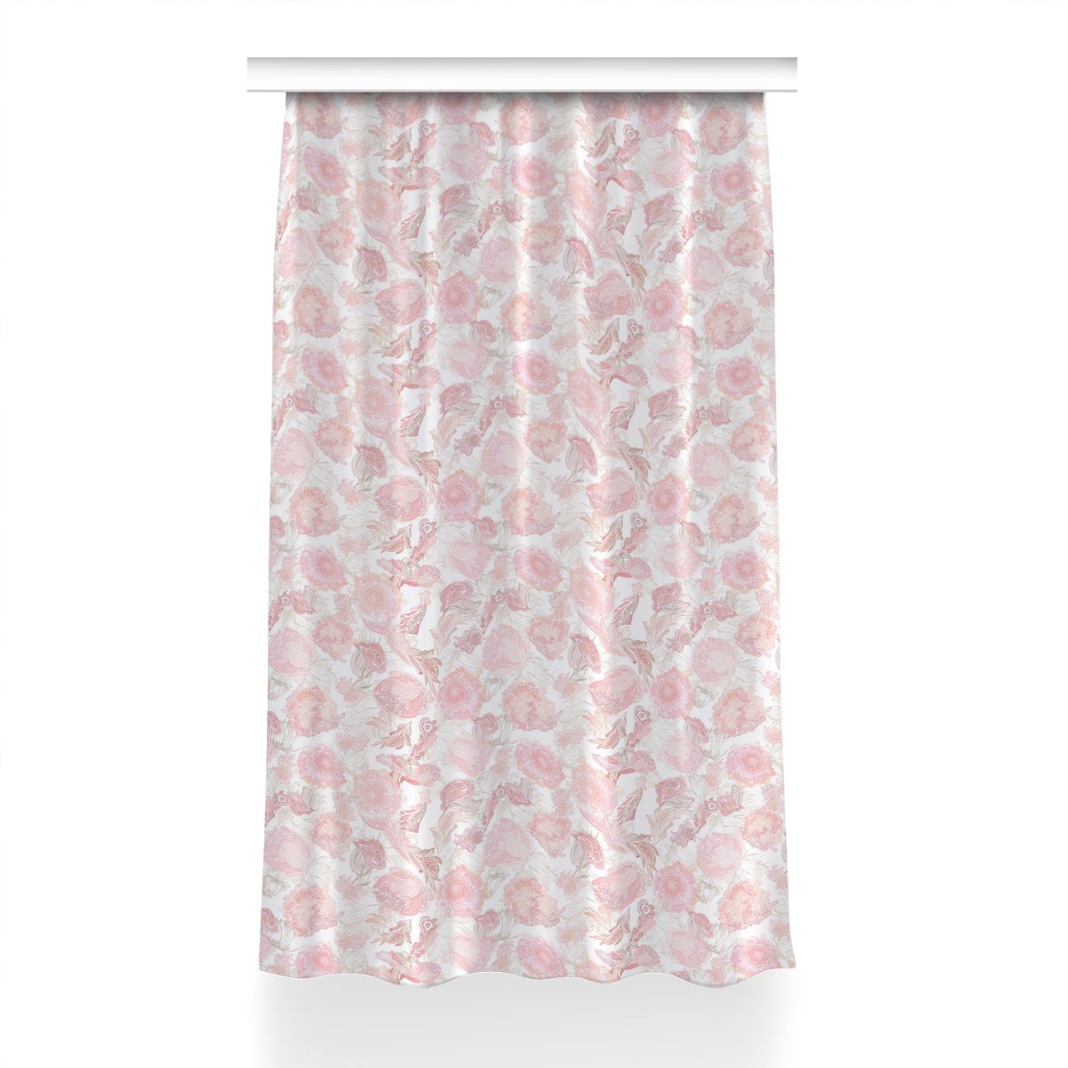Zasłona przelotki Kwiecisty wzór do salonu 150x230, Fabricsy