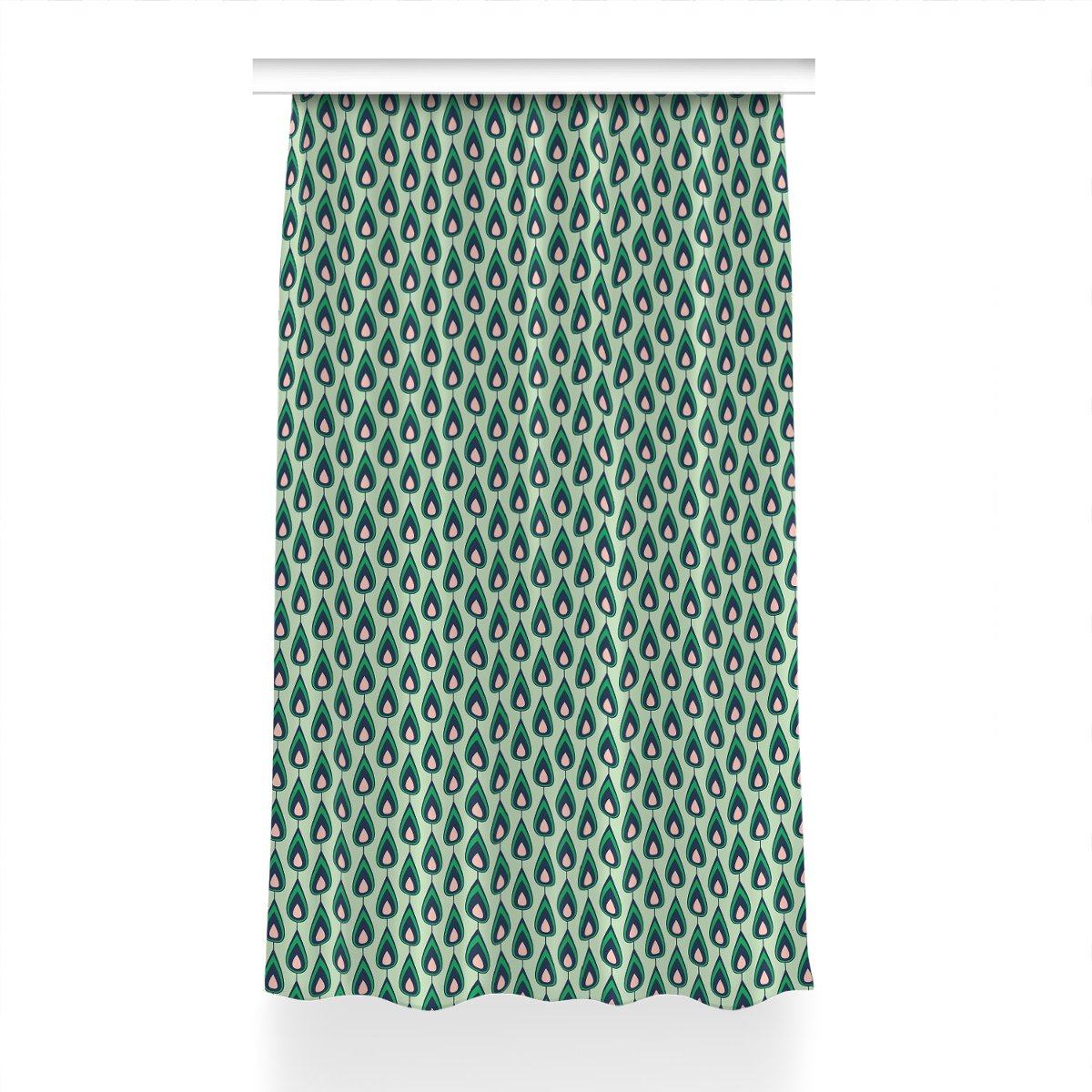 Zasłona przelotki Zielone łezki do salonu 150x230, Fabricsy