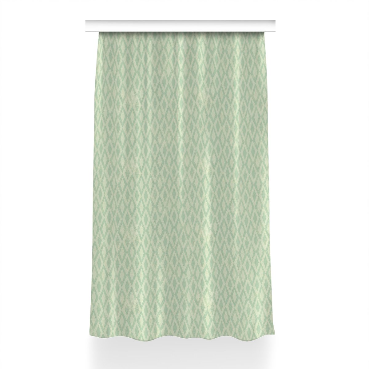 Zasłona z grafiką kolory Zielone romby 150x230 cm, Fabricsy