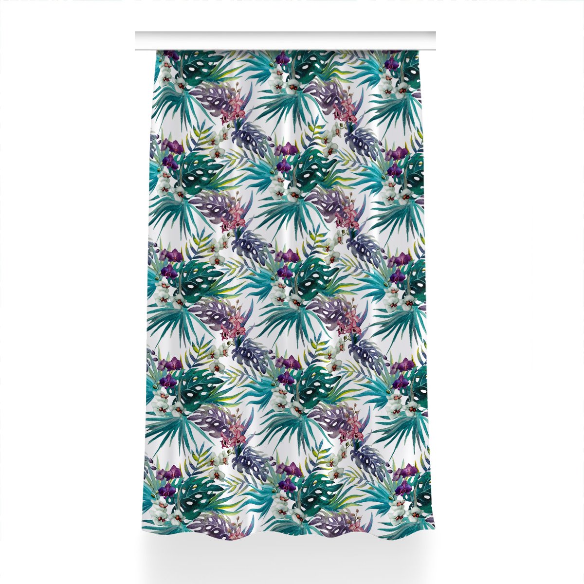 Zasłona gotowa Tropikalne liście do pokoju 150x230, Fabricsy