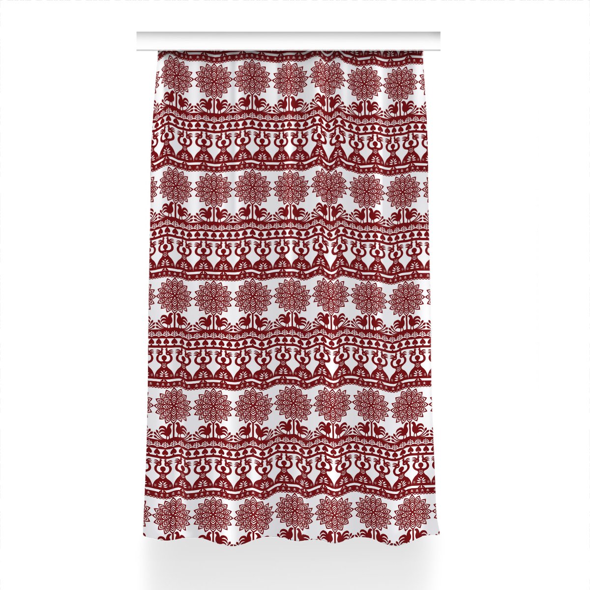 Zasłona przelotki Kurpiowe wycinanki dekor 150x230, Fabricsy