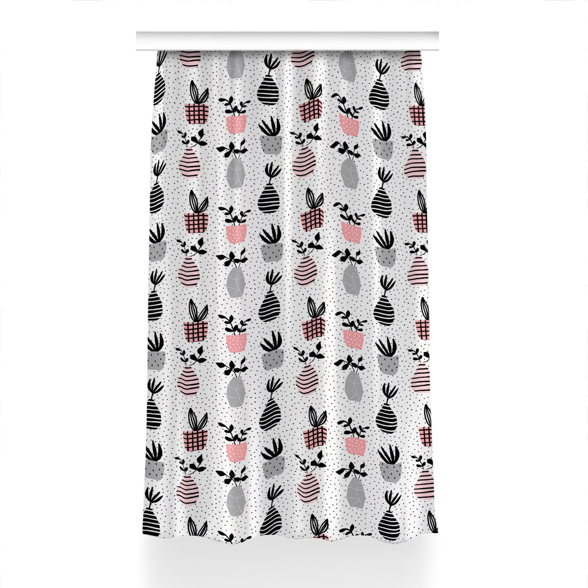 Zasłona z grafiką kolory Kwiaty w wazonach 150x230, Fabricsy