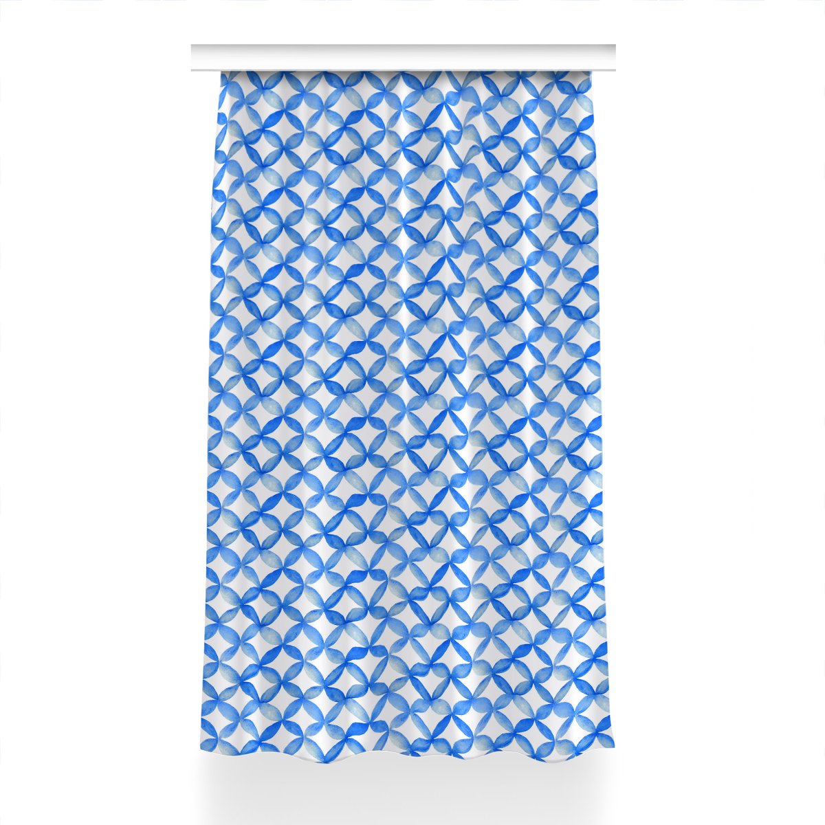 Zasłona z grafiką kolory Niebieskie koła 150x230, Fabricsy