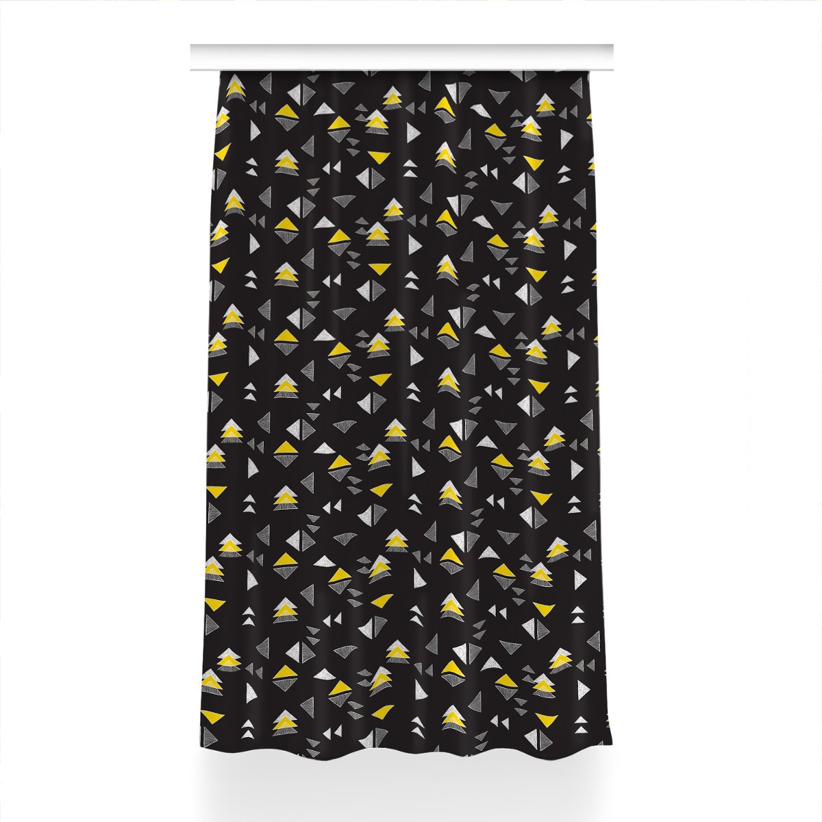 Zasłona przelotki Rysowane trójkąty dekor 150x230, Fabricsy