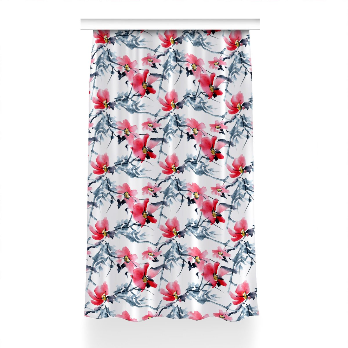 Zasłona klasyczna z grafiką Wzór kwiatów 150x230, Fabricsy