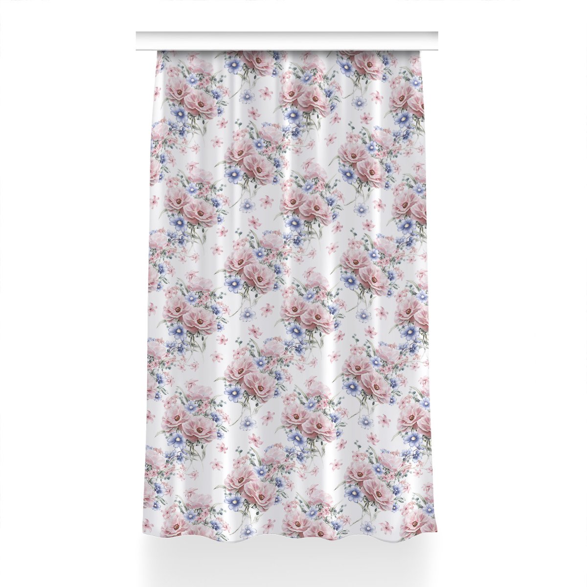 Zasłona przelotki Delikatny bukiet dekor 150x230, Fabricsy