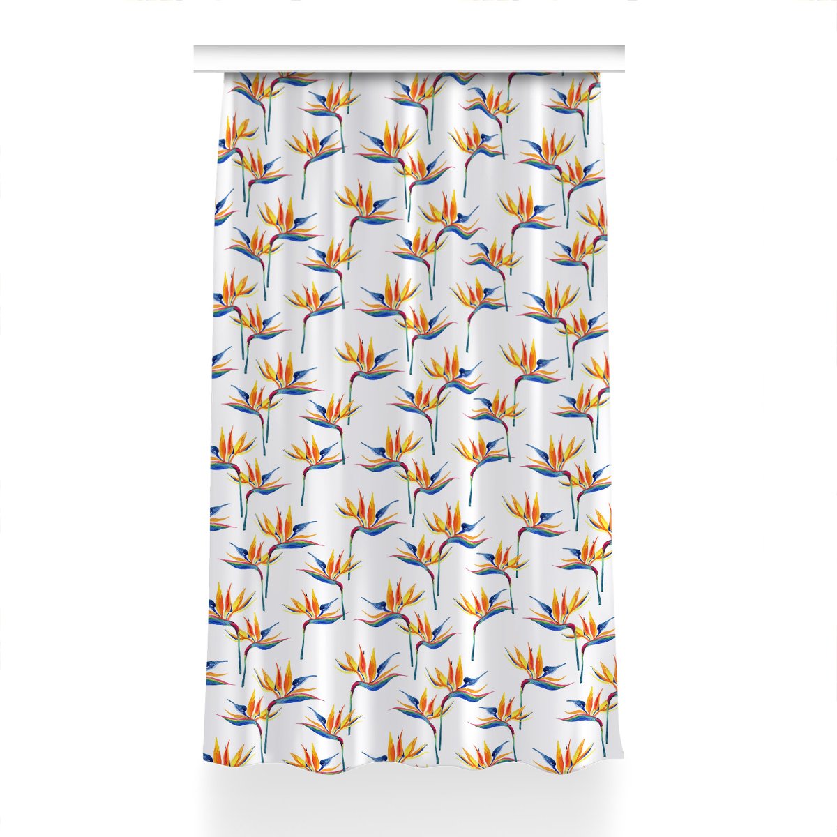 Zasłona gotowa Kolorowe kwiaty do sypialni 150x230, Fabricsy