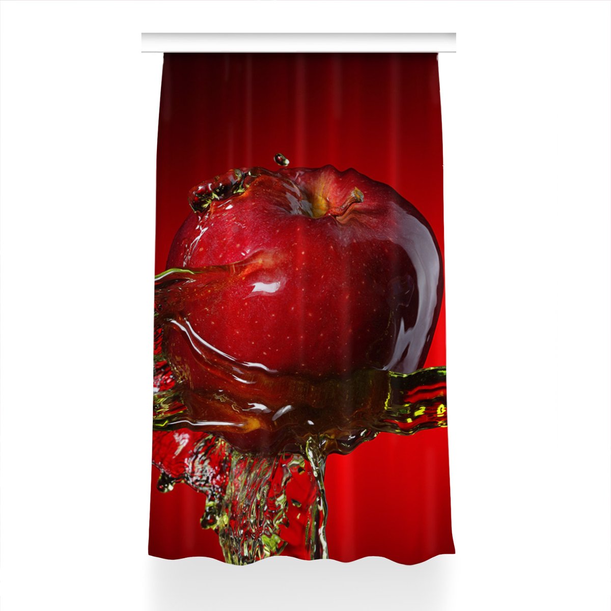 Zasłona z grafiką gotowa 150x230 Czerwone jabłko, Fabricsy