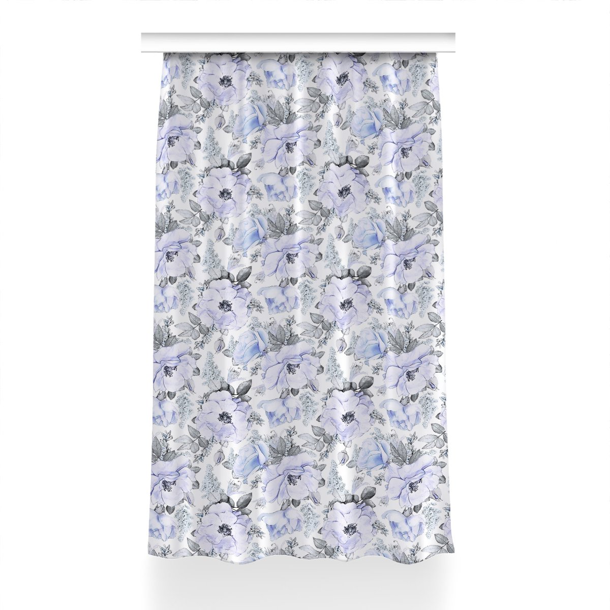 Zasłona z grafiką kolory 150x230 Niebieskie róże, Fabricsy