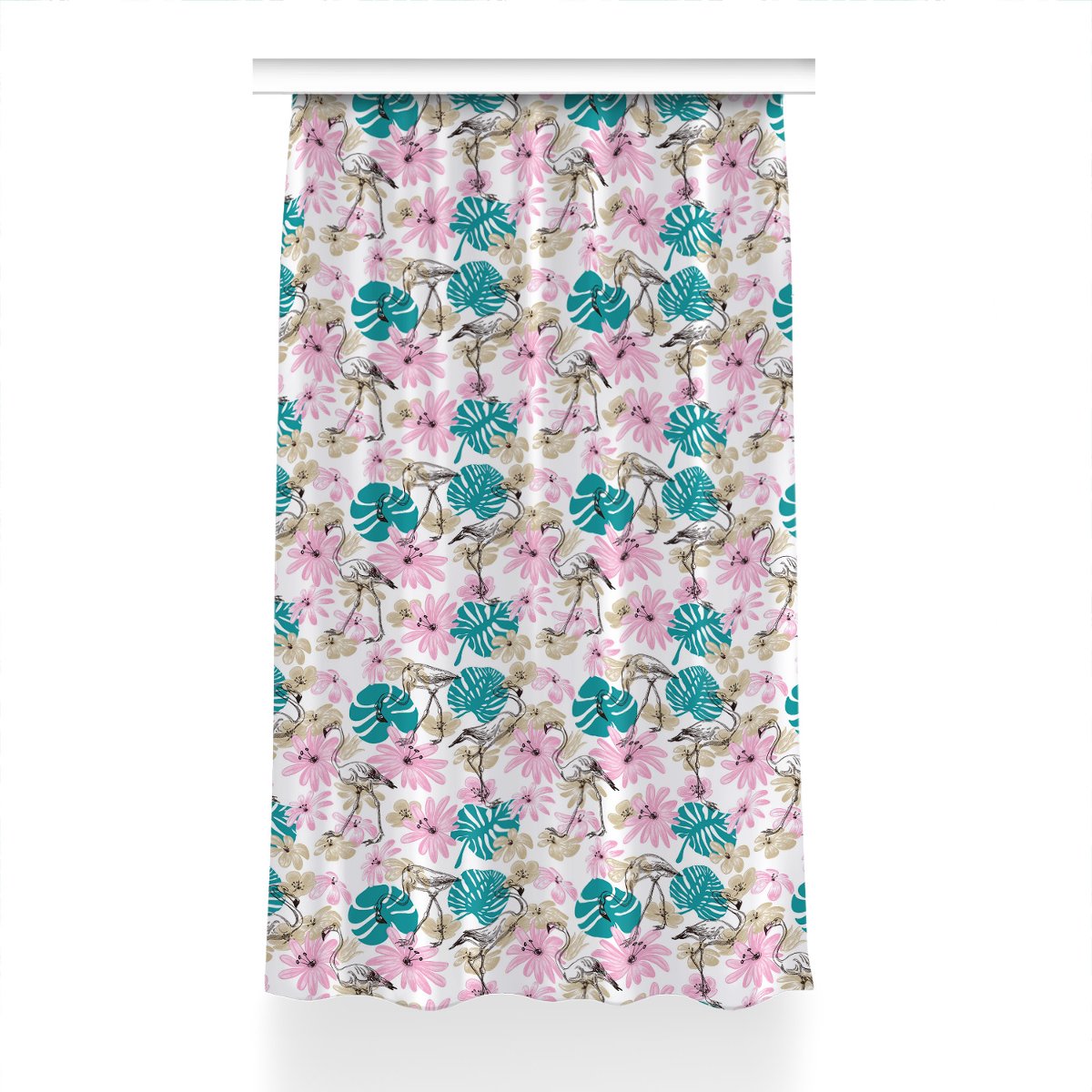 Zasłona dekor do salonu 150x230 Malowane flamingi, Fabricsy