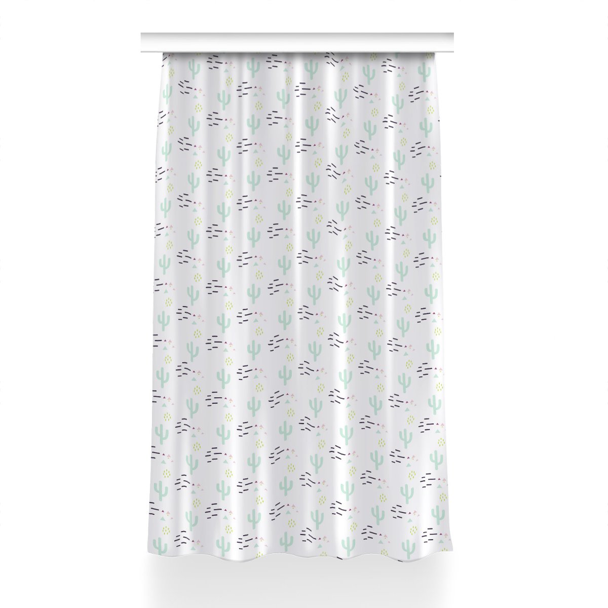 Zasłona klasyczna z grafiką wzór 150x230 Kaktusy, Fabricsy