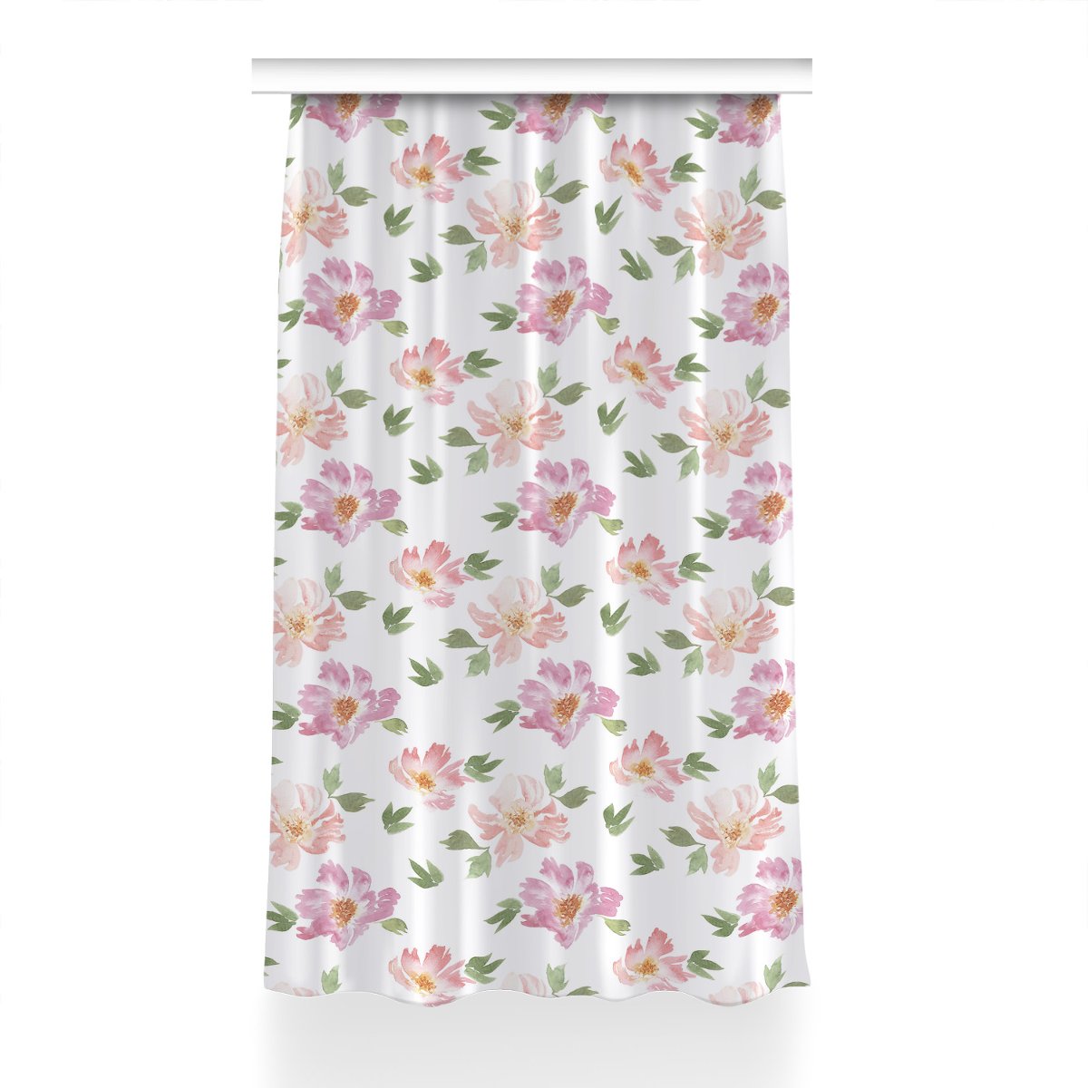 Zasłona gotowa do salonu 150x230 Akwarela Kwiaty, Fabricsy