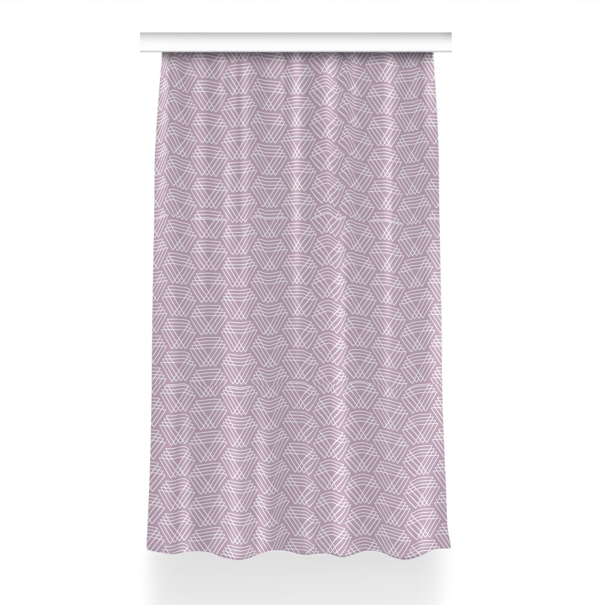 Zasłona z nadrukiem gotowa 150x230 Różowe trójkąty, Fabricsy