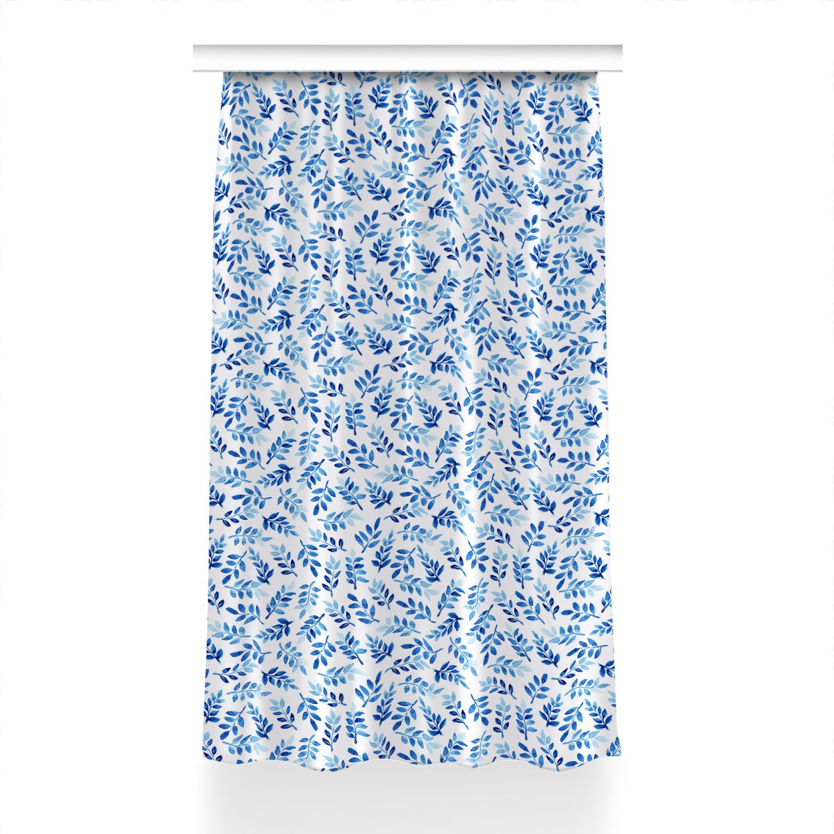 Zasłona wzór do salonu 150x230 Niebieska akwarela, Fabricsy