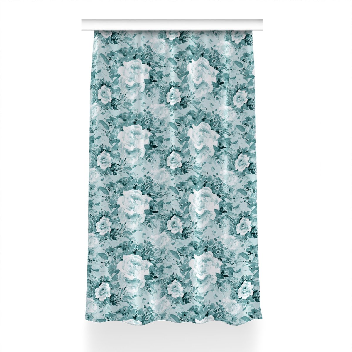 top Zasłona z grafiką kolory 150x230 Kwiaty niebieskie, Fabricsy