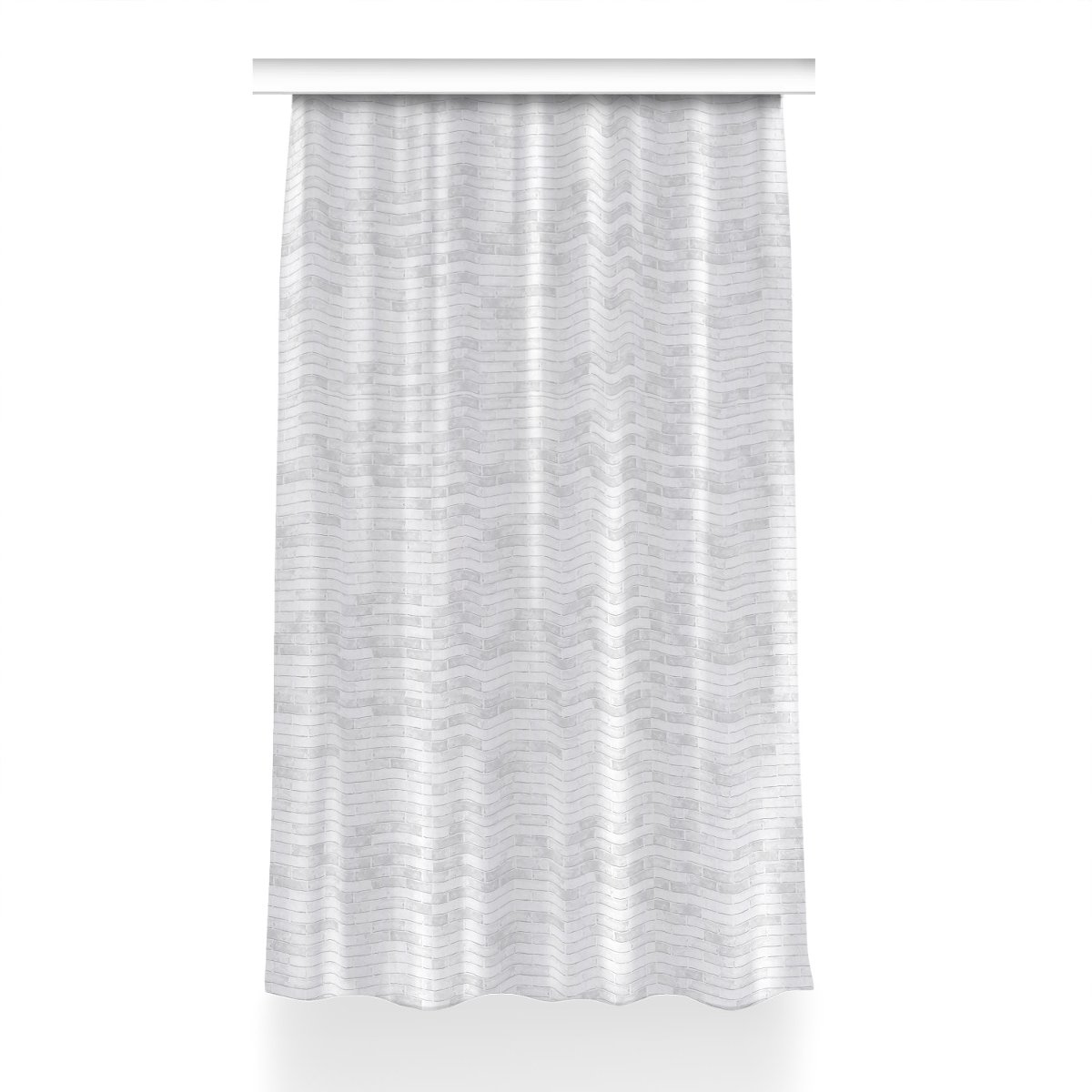 Zasłona z grafiką kolory wzór 150x230 Biała cegła, Fabricsy