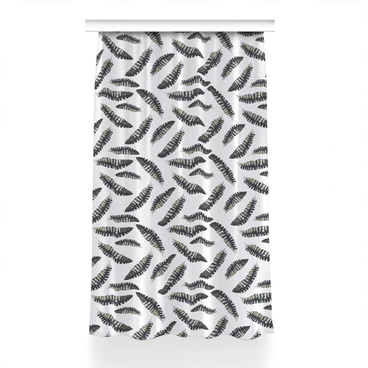 Zasłona na taśmę dekor 150x230 Pióra w stylu Boho, Fabricsy