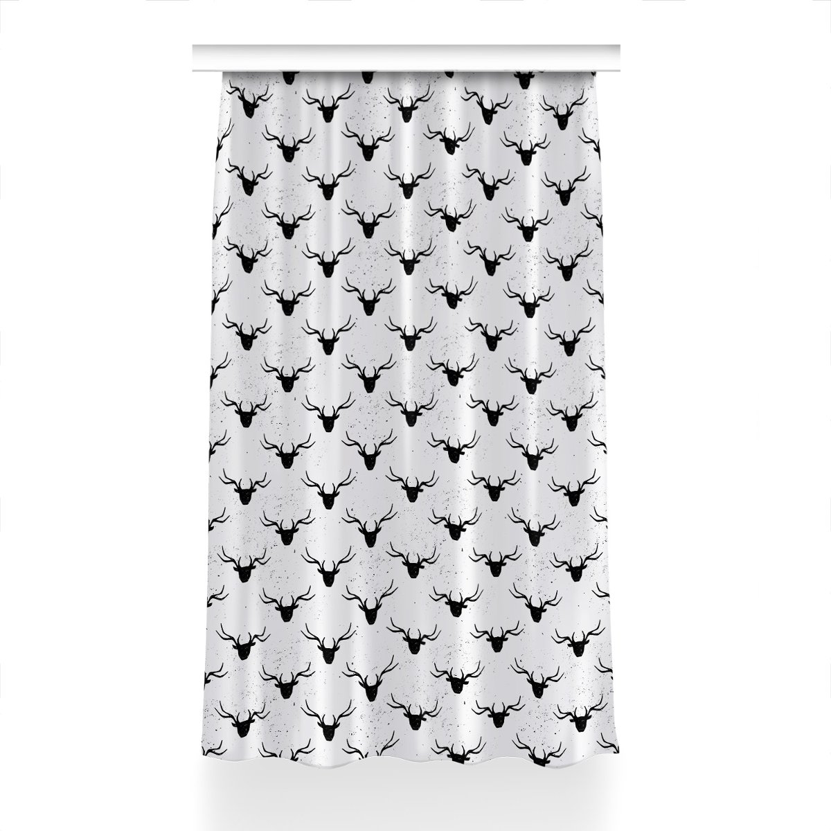 Zasłona gotowa dekor 150x230 Czarne jelenie wzór, Fabricsy