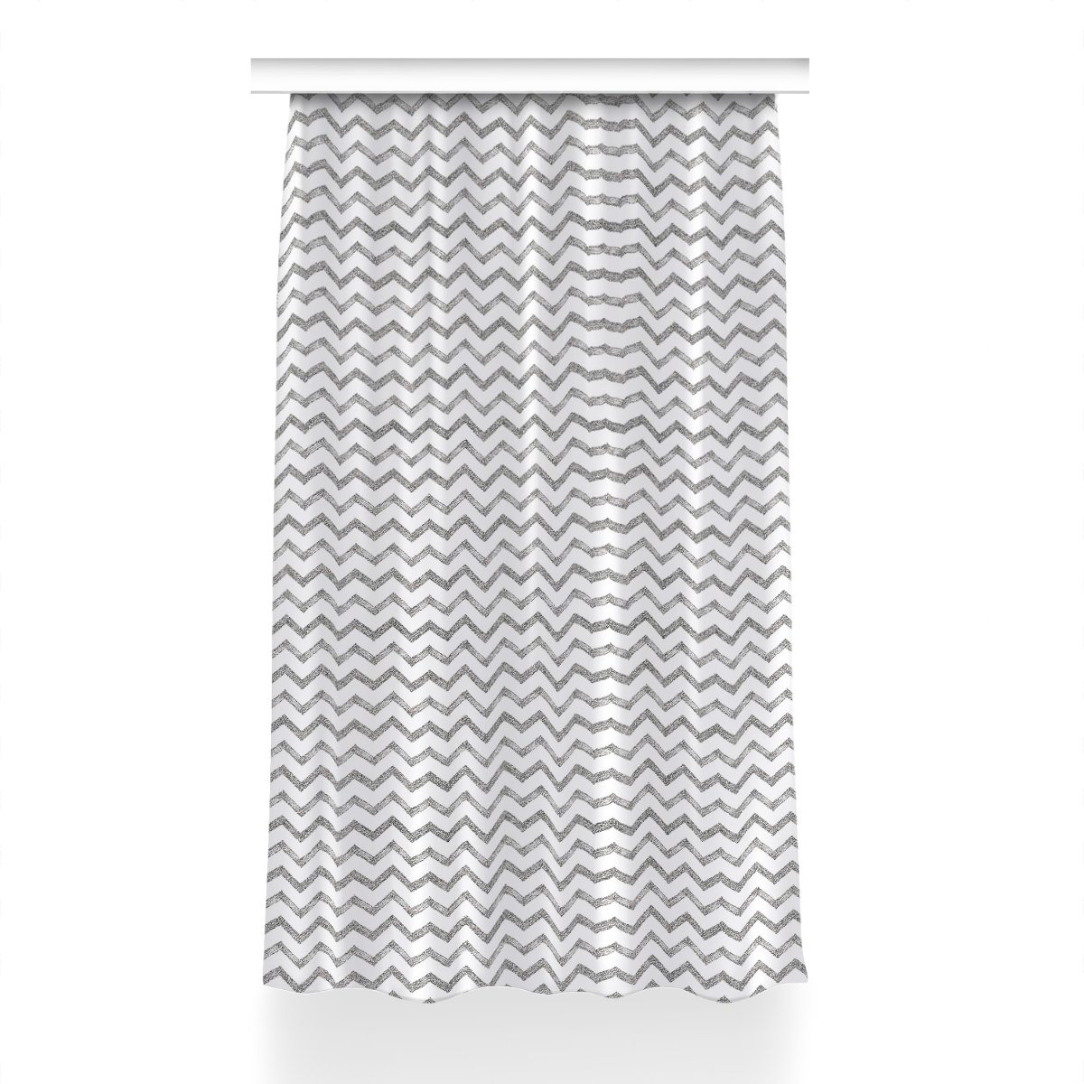 Zasłona z grafiką kolory 150x230 Srebrne zygzaki, Fabricsy