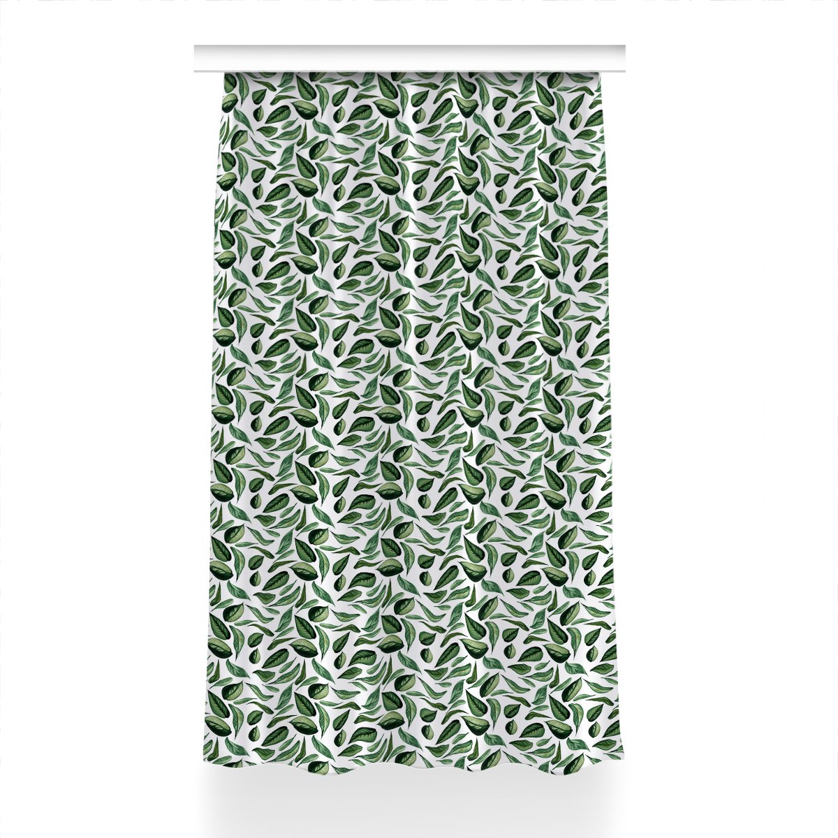 Zasłona z grafiką gotowa 150x230 cm Zielone liście, Fabricsy