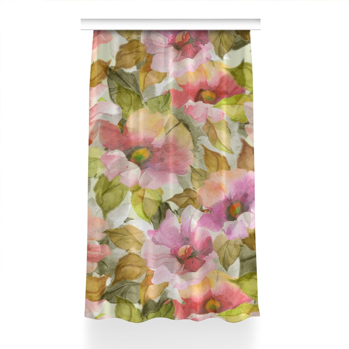 Zasłona na taśmę do pokoju 150x230 Malowane kwiaty, Fabricsy