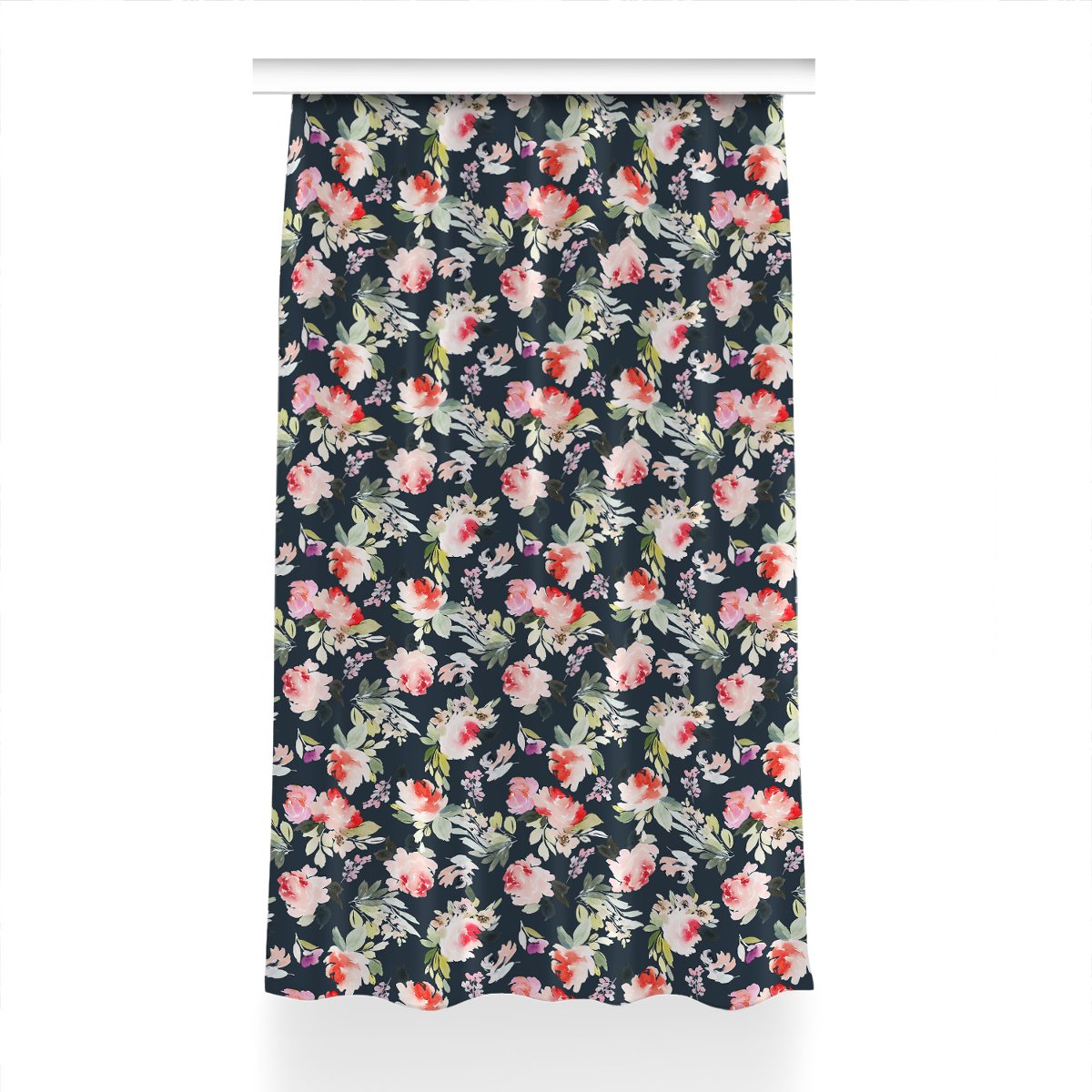 Zasłona z grafiką kolory 150x230 Malowane kwiaty, Fabricsy
