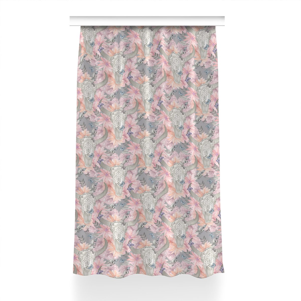 Zasłona z nadrukiem gotowa 150x230 Czaszki byków, Fabricsy