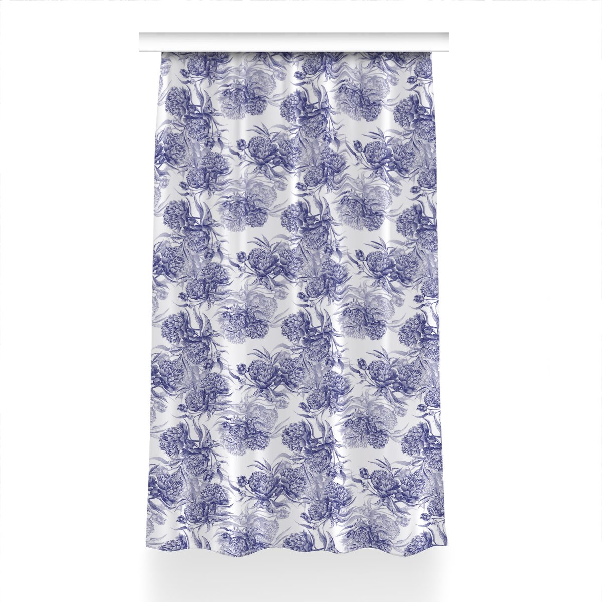 Zasłona dekor do pokoju 150x230 Fioletowe piwonie, Fabricsy