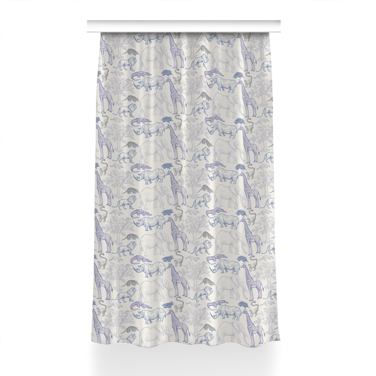 Zasłona na taśmę wzór 150x230 Zwierzęta Madagaskar, Fabricsy