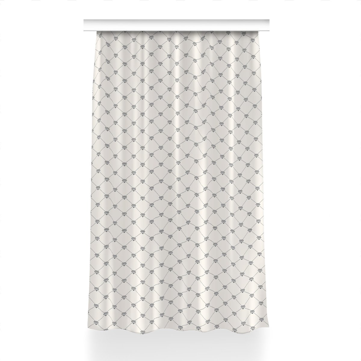 Zasłona z nadrukiem gotowa 150x230 Wzór w diamenty, Fabricsy