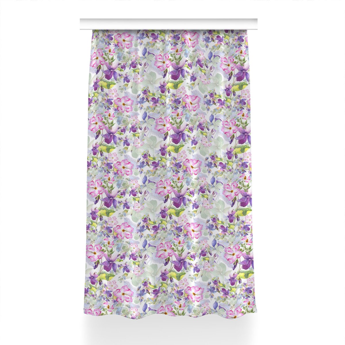 Zasłona na taśmę wzór 150x230 cm Fioletowe kwiaty, Fabricsy