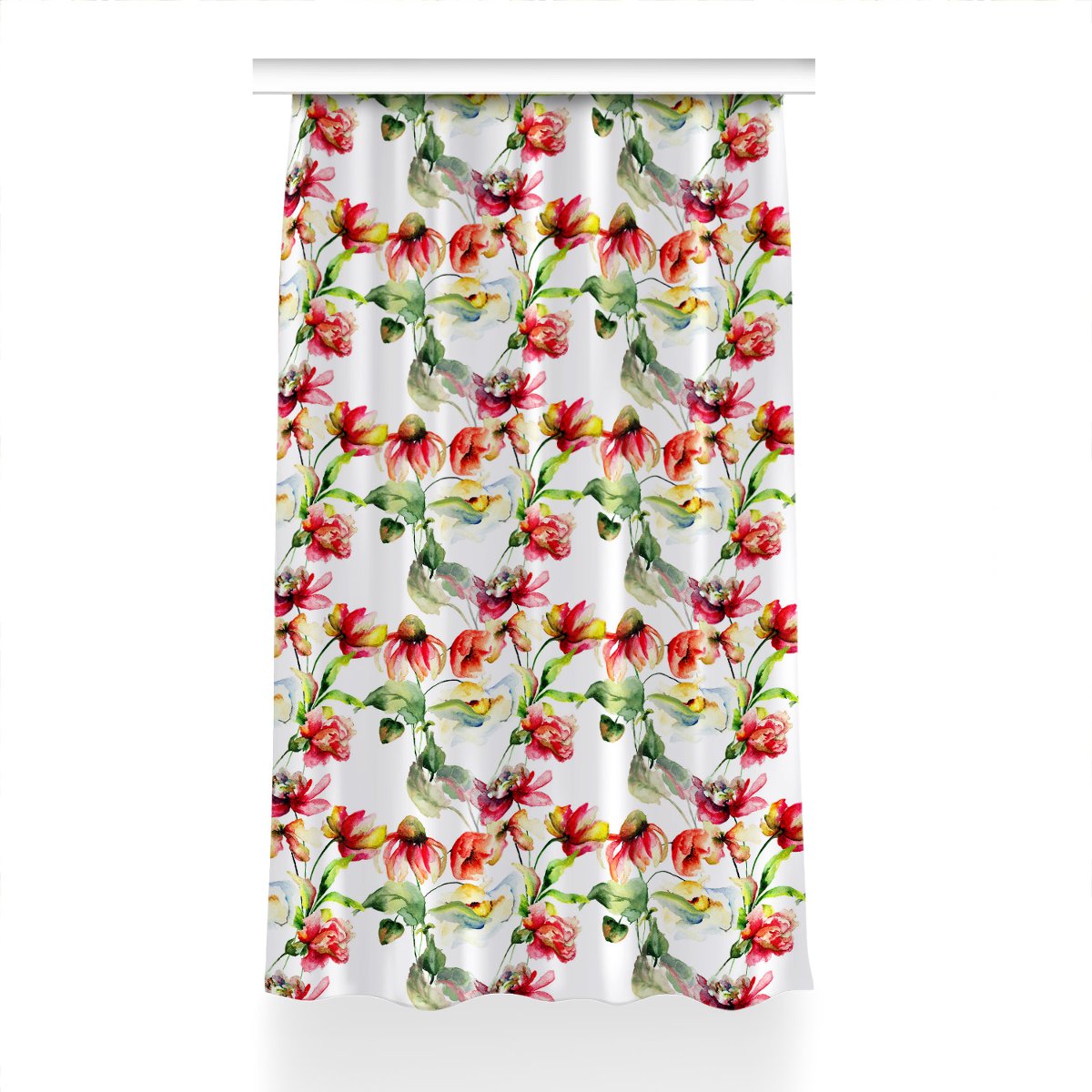 Zasłona klasyczna z grafiką 150x230 Dzikie Kwiaty, Fabricsy