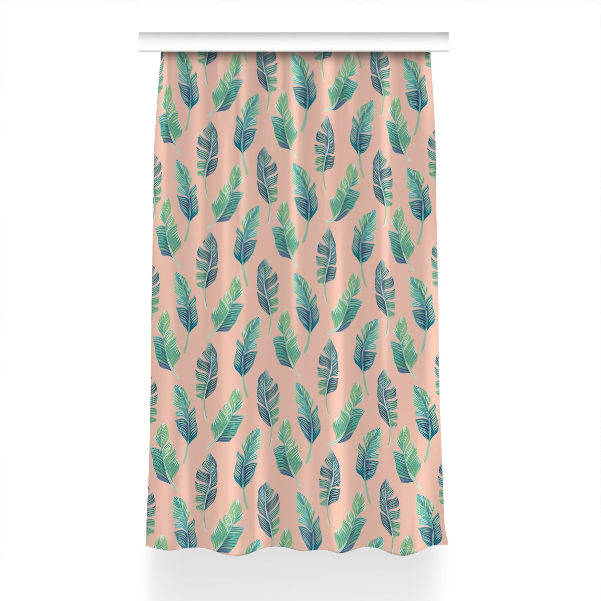 Zasłona z grafiką kolory Liście brzoskwini 150x240, Fabricsy