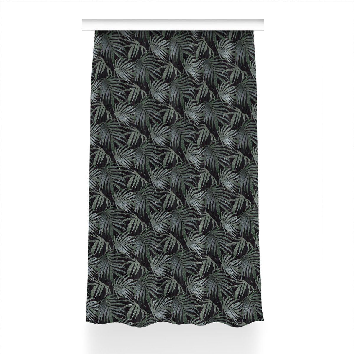 Zasłona z grafiką kolory Ciemna monstera 150x240, Fabricsy