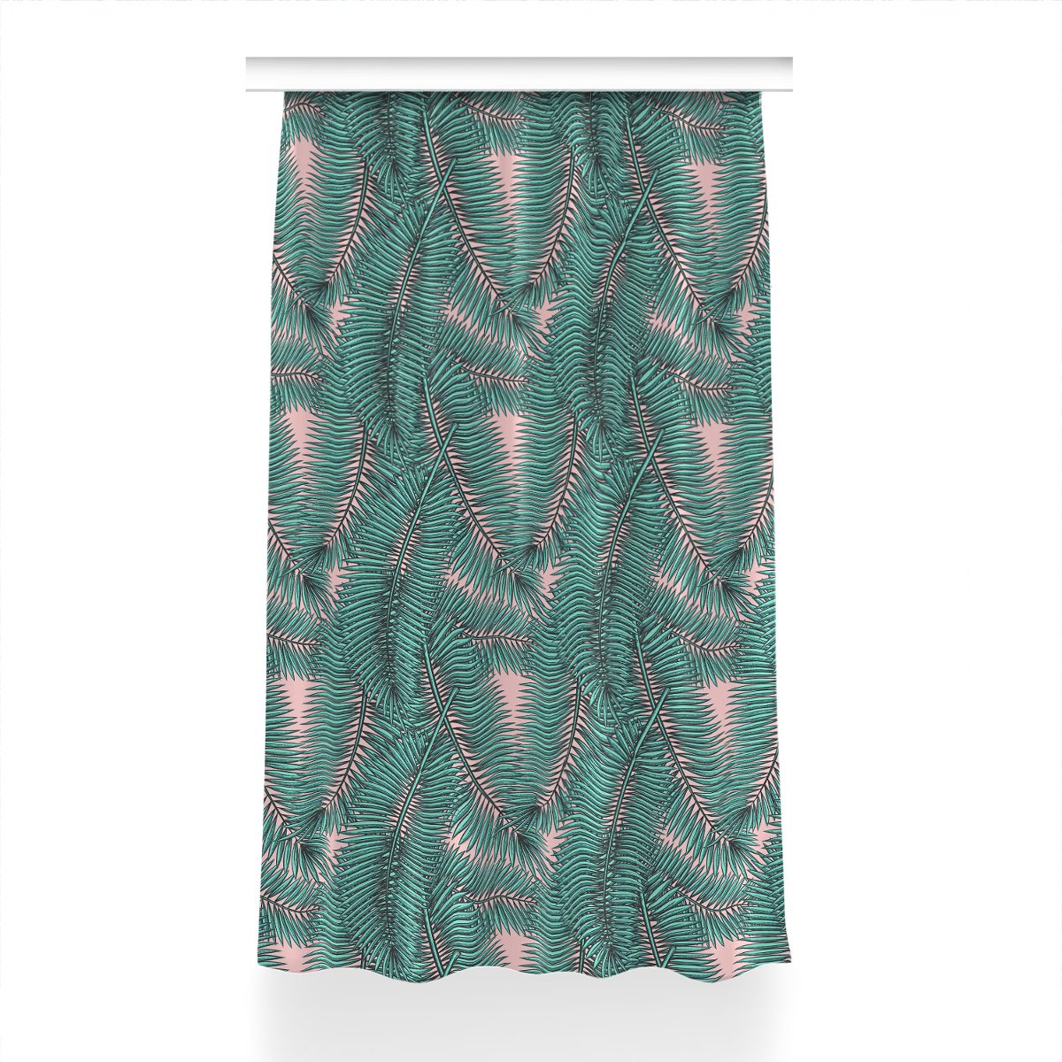 Zasłona z grafiką kolory Egzotyczny liść 150x240, Fabricsy