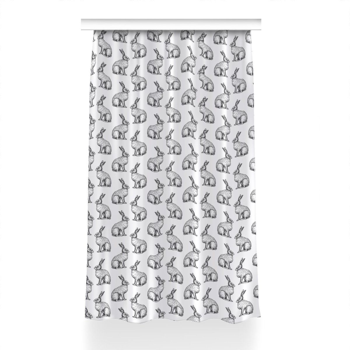 Zasłona gotowa Białe króliki do pokoju 150x240 cm, Fabricsy