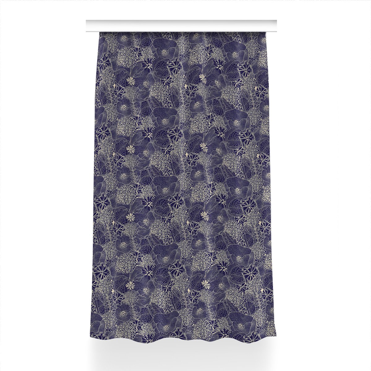 Zasłona z nadrukiem gotowa Niebieski wzór 150x240, Fabricsy