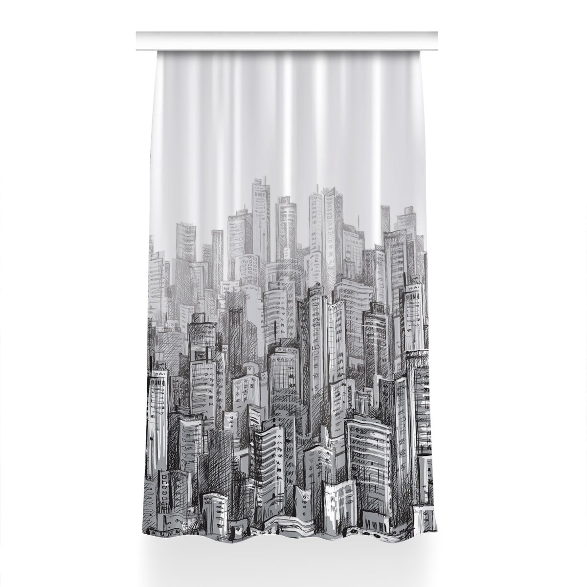 Zasłona przelotki Czarno-białe Miasto 150x240 cm, Fabricsy