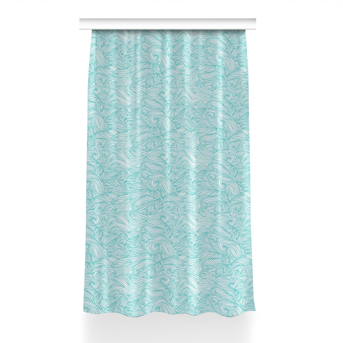 Zasłona przelotki wzór Fale vintage dekor 150x240, Fabricsy