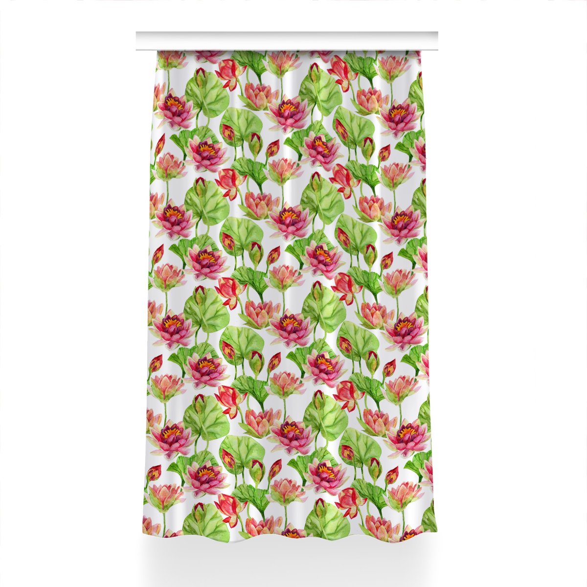 Zasłona Liście kwiatów lotosu do salonu 150x240 cm, Fabricsy
